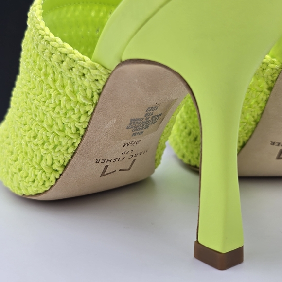 NIB Marc Fisher LTD Dako Square Toe Heeled Slip-on Dress Sandals—Light Green—9.5 - Picture 7 of 16